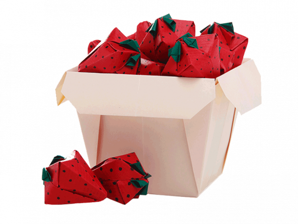 Origami-Strawberries-Basket